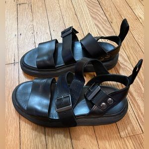 Dr. Martens black leather sandals, size 6